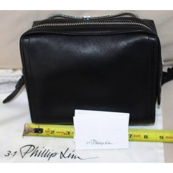 New with Tags 3.1 Philip Lim "Soleil Mini Zip Crossbody", Black Leather Nickel - Picture 4 of 10